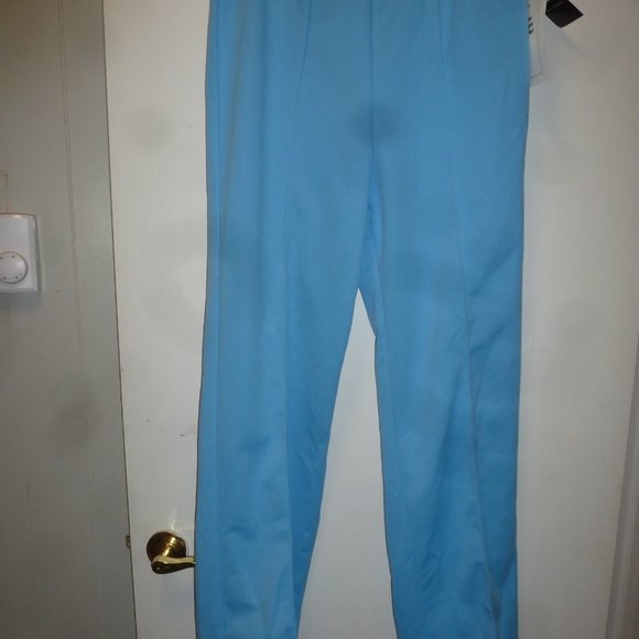 COMFORTABLE  Vintage  Elastic High- waist pull-on blue pants  USA made - Picture 1 of 9